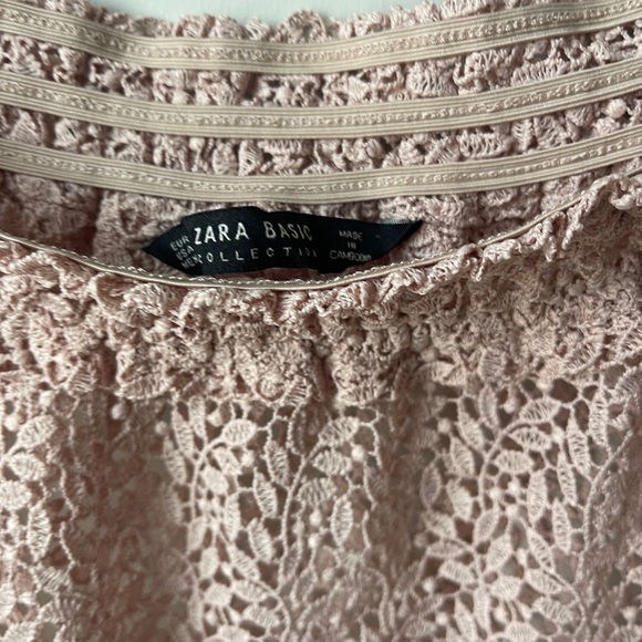 Zara Basic Lace Off Shoulder Top XS - Picture 4 of 5